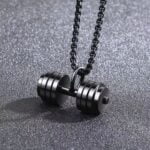 Naszyjnik męski Hantel Czarny