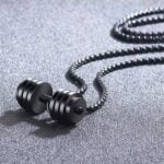 Naszyjnik męski Hantel Czarny