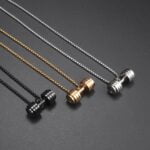 Naszyjnik męski Hantel Czarny