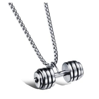 Naszyjnik męski Hantel Srebrny