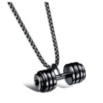 Naszyjnik męski Hantel Czarny