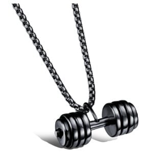 Naszyjnik męski Hantel Czarny