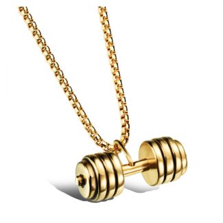 Naszyjnik męski Hantel Złoty