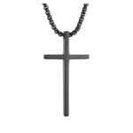 Naszyjnik męski Krzyż Katolicki Czarny
