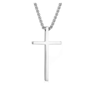 Naszyjnik męski Krzyż Katolicki Srebrny
