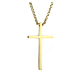 Naszyjnik męski Krzyż Katolicki Złoty