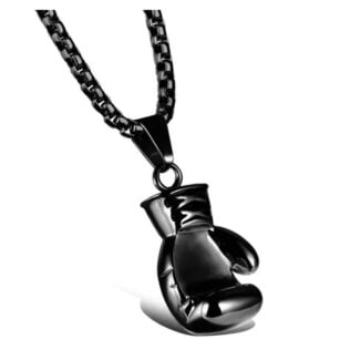 Naszyjnik męski Rękawica Bokserska Czarna