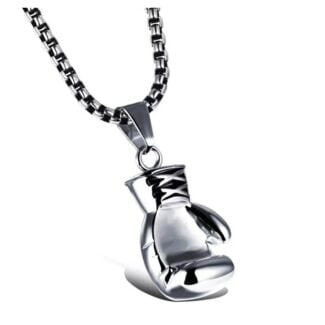 Naszyjnik męski Rękawica Bokserska Srebrna