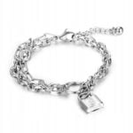 Bransoletka męska pancerka kłódka