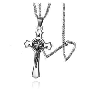 Naszyjnik męski Krzyż Jezus Chrystus
