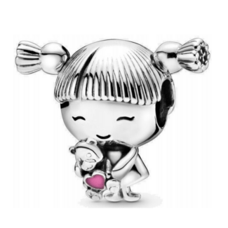 Charms do bransoletki Srebro 925 Dziewczynka z Misiem