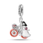 Charms do bransoletki Srebro 925 Para na Rowerze Charms do bransoletki Srebro 925 Para na Rowerze