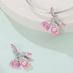 Charms do bransoletki Srebro 925 Perfumy Szminka Torebka