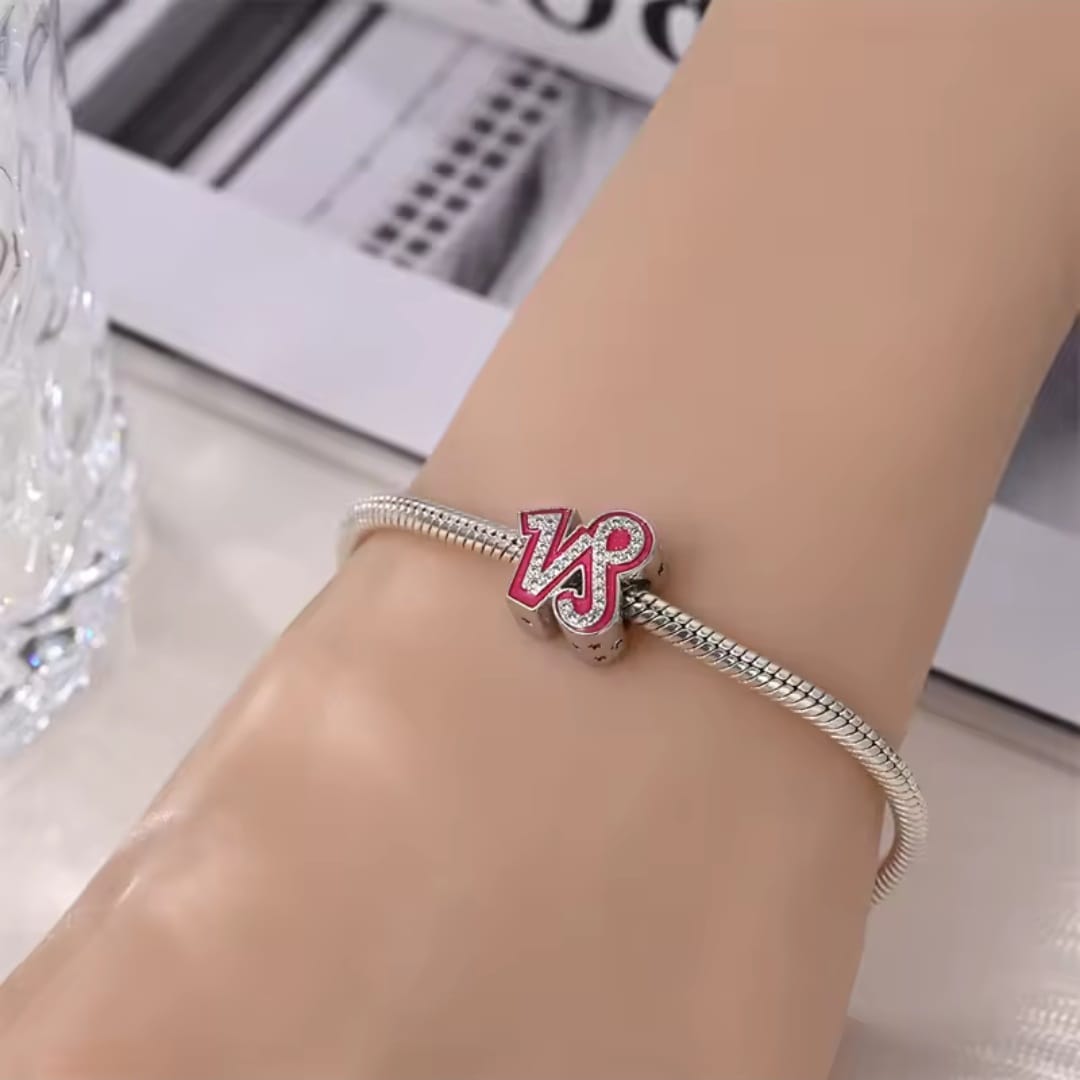 Charms do bransoletki Srebro 925 Różowy Znak Zodiaku Koziorożec Charms do bransoletki Srebro 925 Różowy Znak Zodiaku Koziorożec