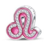 Charms do bransoletki Srebro 925 Różowy Znak Zodiaku Lew Charms do bransoletki Srebro 925 Różowy Znak Zodiaku Lew