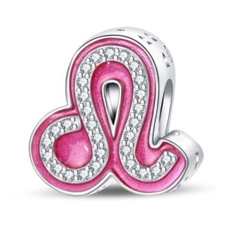 Charms do bransoletki Srebro 925 Różowy Znak Zodiaku Lew Charms do bransoletki Srebro 925 Różowy Znak Zodiaku Lew