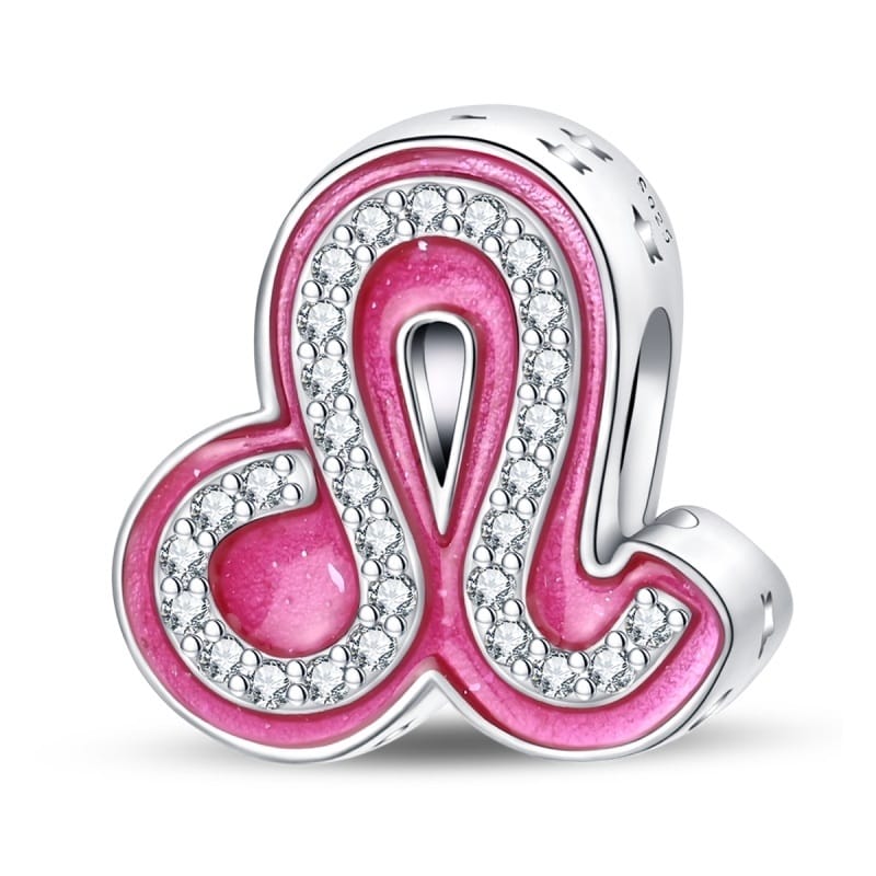 Charms do bransoletki Srebro 925 Różowy Znak Zodiaku Lew Charms do bransoletki Srebro 925 Różowy Znak Zodiaku Lew