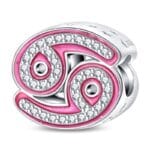Charms do bransoletki Srebro 925 Różowy Znak Zodiaku Rak Charms do bransoletki Srebro 925 Różowy Znak Zodiaku Rak