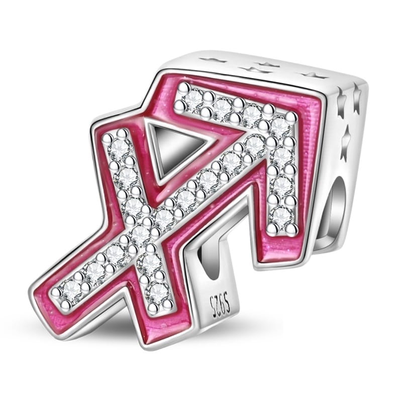 Charms do bransoletki Srebro 925 Różowy Znak Zodiaku Strzelec Charms do bransoletki Srebro 925 Różowy Znak Zodiaku Strzelec