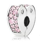 Charms do bransoletki Srebro 925 Klips Separator Bloker Różowe Serce
