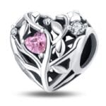 Charms do bransoletki Srebro 925 Serce Ażurowe i Gałązki Charms do bransoletki Srebro 925 Serce Ażurowe i Gałązki
