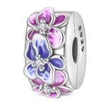 Charms do bransoletki Srebro 925 Klips Separator Bloker Kwiaty
