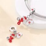 Charms do bransoletki Srebro 925 Czapka Pielęgniarki i Stetoskop