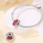 Charms do bransoletki Srebro 925 Murano Wiśnie