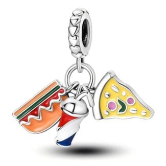 Charms do bransoletki Srebro 925 Fast Food