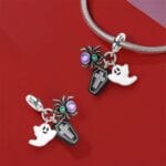 Charms do bransoletki Srebro 925 Halloween Duch Pająk i Trumna