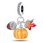Charms do bransoletki Srebro 925 Dynia Liść Dębu Żołądź
