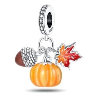 Charms do bransoletki Srebro 925 Dynia Liść Dębu Żołądź