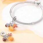 Charms do bransoletki Srebro 925 Dynia Liść Dębu Żołądź