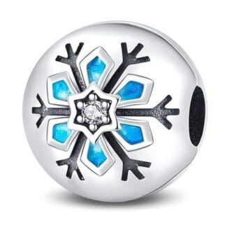 Charms do bransoletki Srebro 925 Klips Separator Bloker Śnieżka
