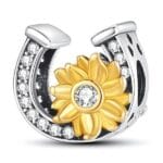 Charms do bransoletki Srebro 925 Podkowa ze Słonecznikiem