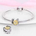 Charms do bransoletki Srebro 925 Podkowa ze Słonecznikiem