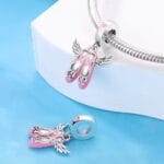 Charms do bransoletki Srebro 925 Baletki Różowe Charms do bransoletki Srebro 925 Baletki Różowe
