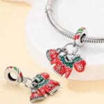 Charms do bransoletki Srebro 925 Świąteczny Sweter Czapka i Rękawiczki Zimowe