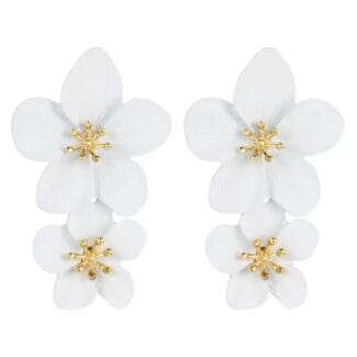 Kolczyki stal chirurgiczna Białe Kwiatki