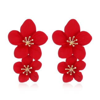 Kolczyki stal chirurgiczna Czerwone Kwiatki