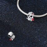 Charms do bransoletki Srebro 925 Czaszka Róża i Pająk Charms do bransoletki Srebro 925 Czaszka Róża i Pająk