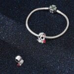 Charms do bransoletki Srebro 925 Czaszka Róża i Pająk Charms do bransoletki Srebro 925 Czaszka Róża i Pająk
