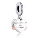 Charms do bransoletki Srebro 925 Rodzinne Serce