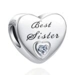 Charms do bransoletki Srebro 925 Serce Best Sister