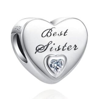 Charms do bransoletki Srebro 925 Serce Best Sister