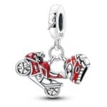 Charms do bransoletki Srebro 925 Motor Czerwony z Kaskiem Charms do bransoletki Srebro 925 Motor Czerwony z Kaskiem