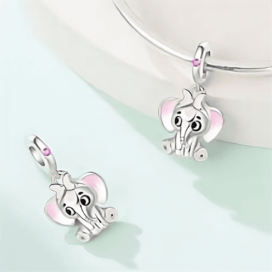 Charms do bransoletki Srebro 925 Słoń Różowy Charms do bransoletki Srebro 925 Słoń Różowy