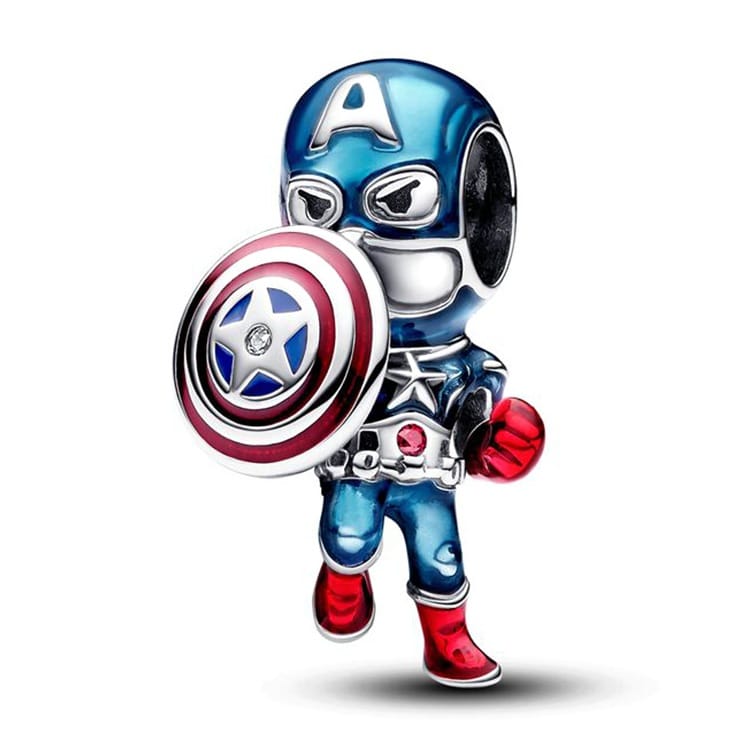 Charms do bransoletki Srebro 925 Marvel Kapitan Ameryka Avengers Charms do bransoletki Srebro 925 Marvel Kapitan Ameryka Avengers