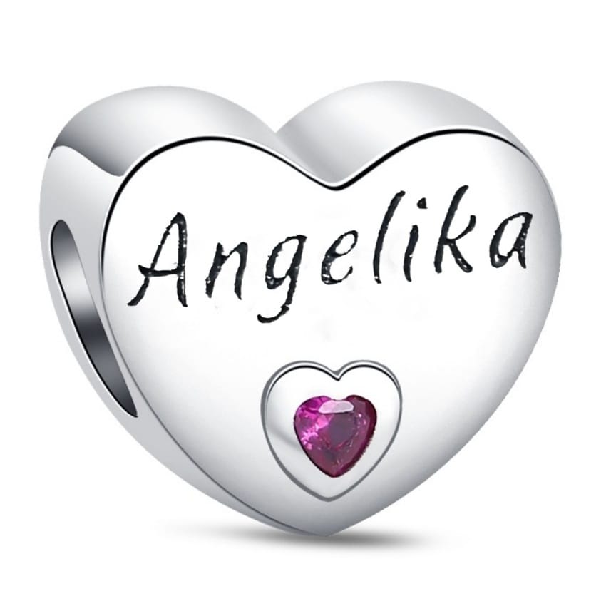 Charms do bransoletki Srebro 925 Imię Angelika Charms do bransoletki Srebro 925 Imię Angelika