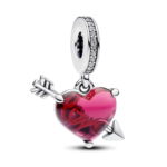 Charms do bransoletki Srebro 925 Serce Love ze Strzałą Różowe Charms do bransoletki Srebro 925 Serce Love ze Strzałą Różowe